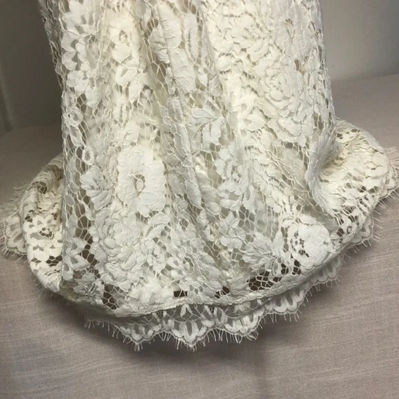 ABERCROMBIE & FITCH Ivory Eyelash Lace Sweetheart Neckline Sleeveless Dress XS - Picture 9 of 13